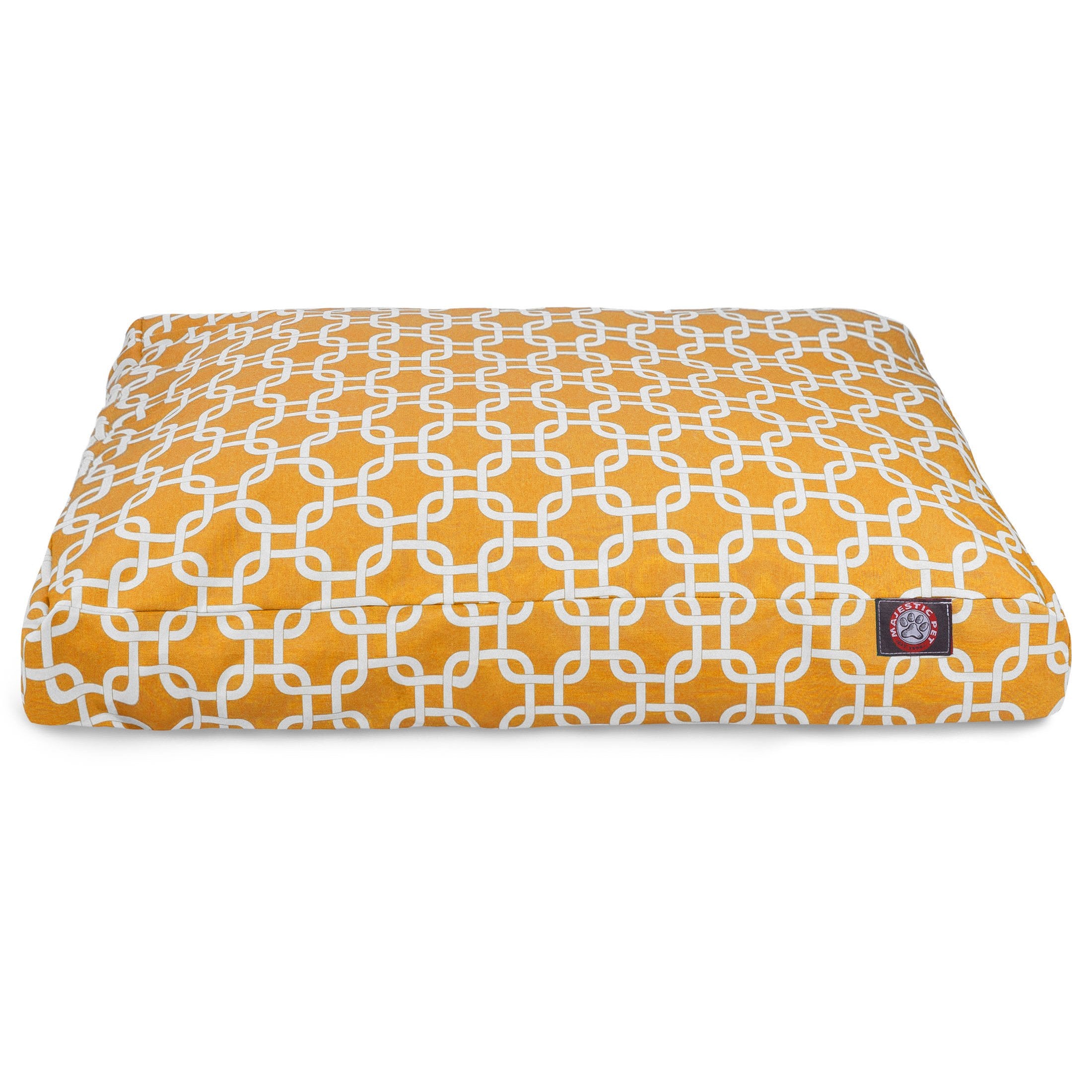Yellow Links Small Rectangle Indoor Outdoor Pet Dog Bed With Removable Washable Cover By Majestic Pet Products